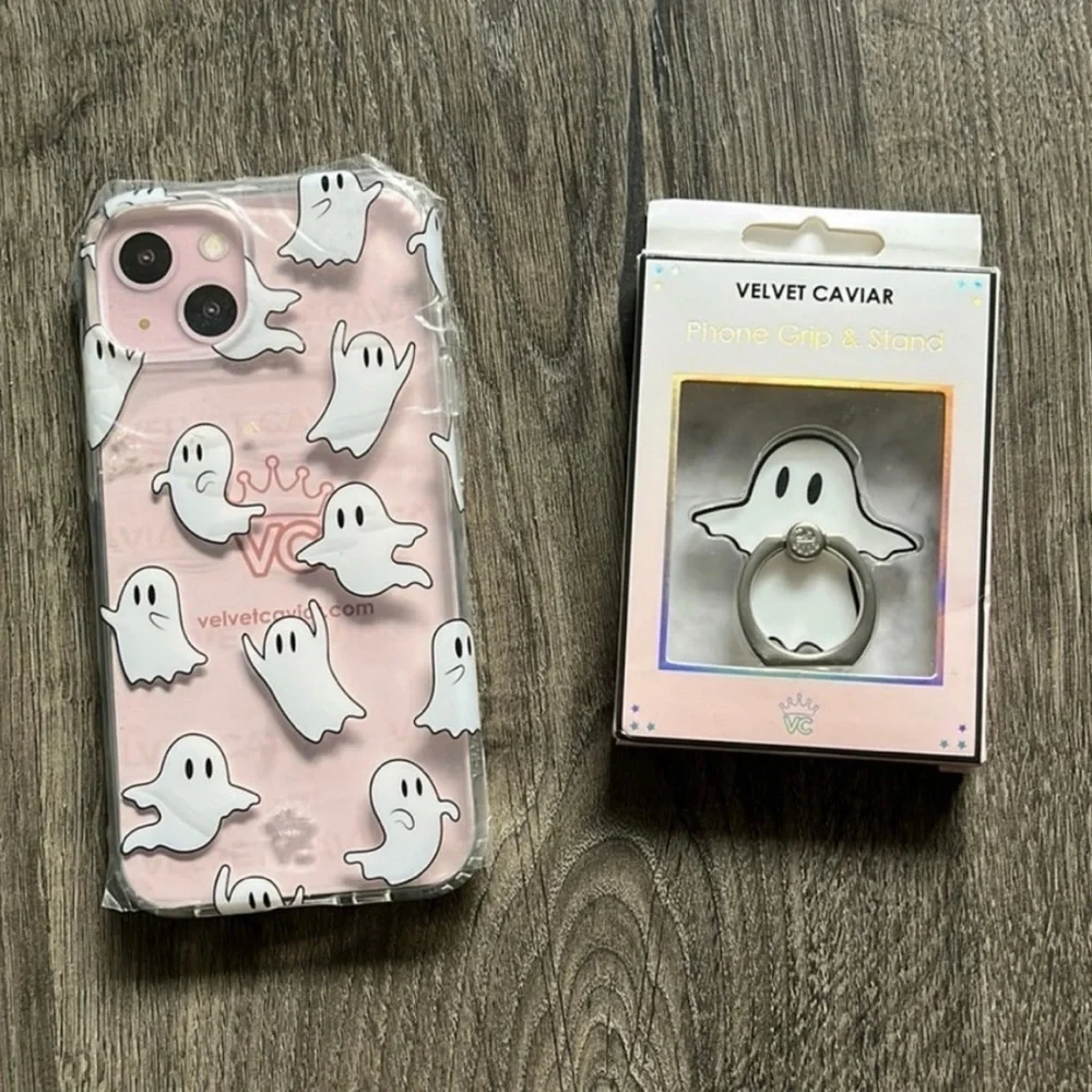 NWT Velvet Caviar Ghost iPhone 13 Case + Phone Grip & Stand